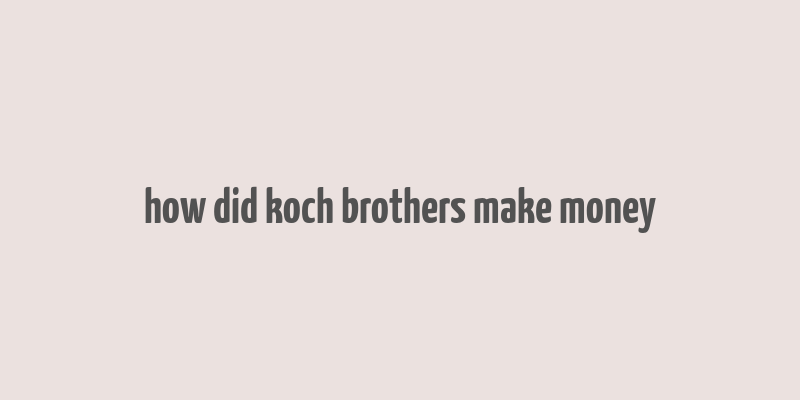 how did koch brothers make money