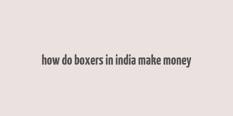 how do boxers in india make money