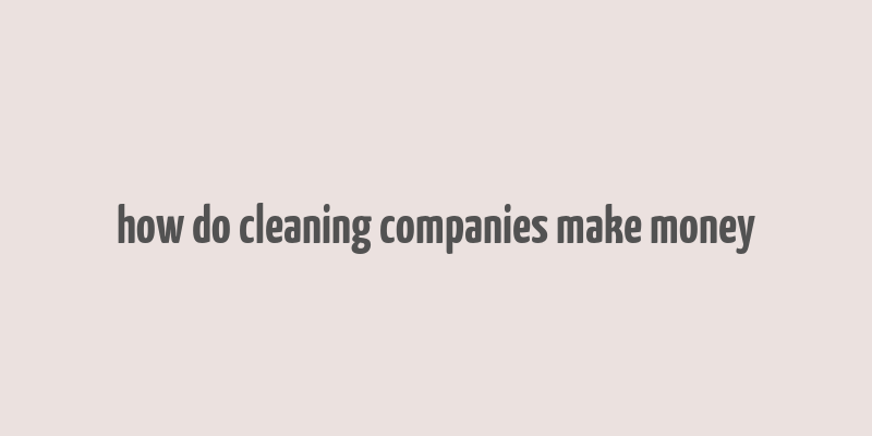 how do cleaning companies make money