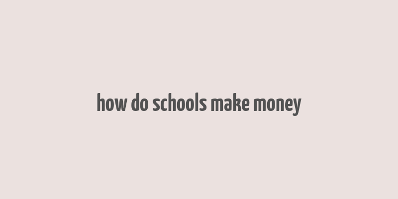 how do schools make money