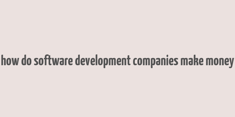 how do software development companies make money