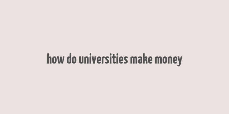 how do universities make money