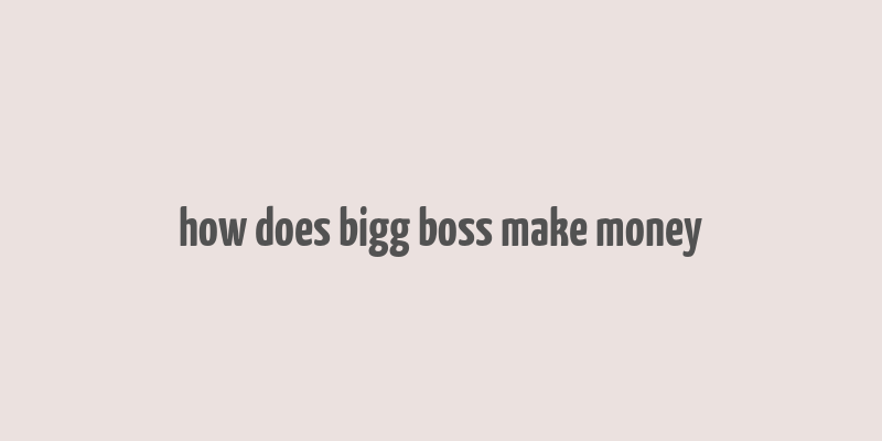 how does bigg boss make money