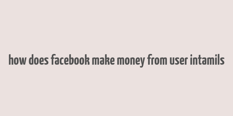 how does facebook make money from user intamils