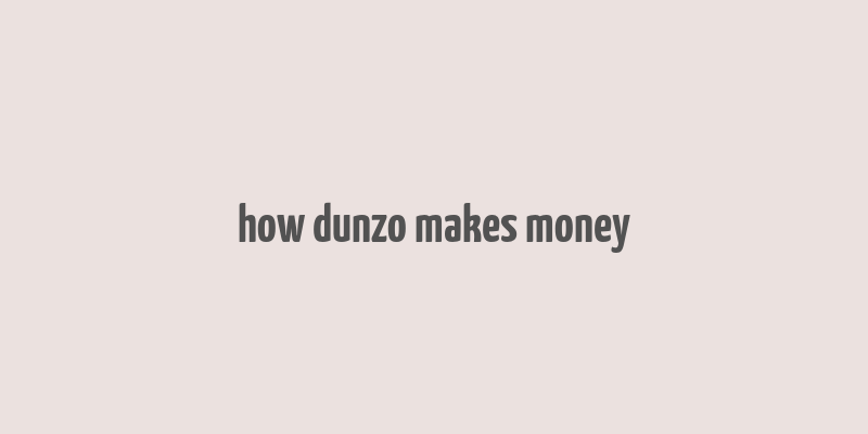 how dunzo makes money