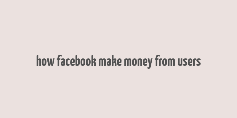 how facebook make money from users