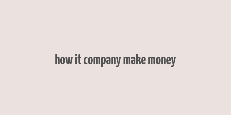 how it company make money