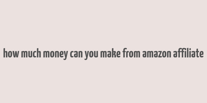 how much money can you make from amazon affiliate