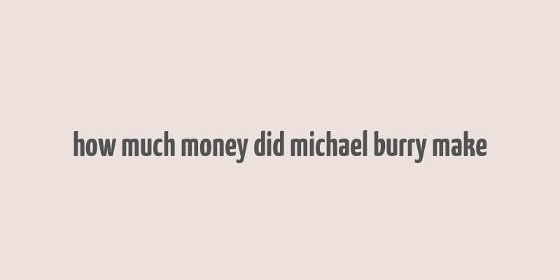 how much money did michael burry make