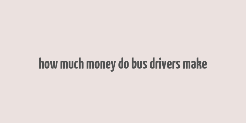 how much money do bus drivers make