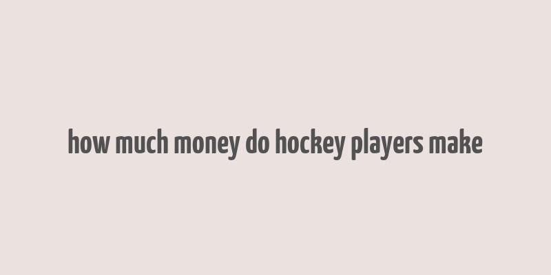 how much money do hockey players make