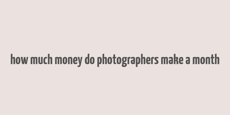 how much money do photographers make a month