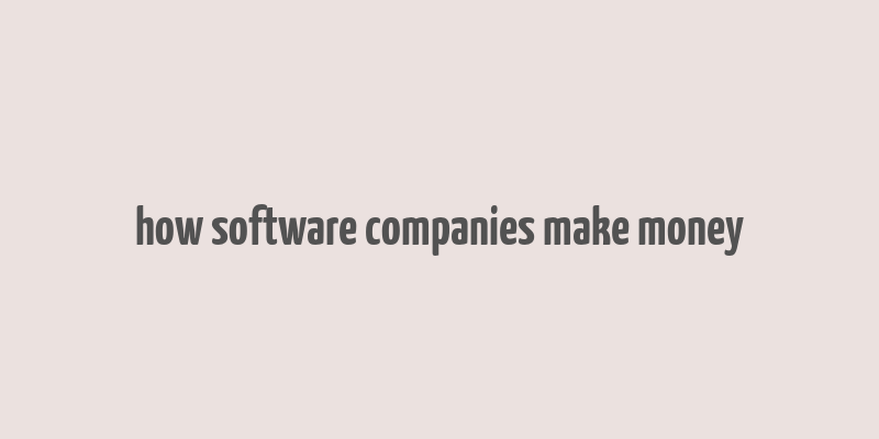 how software companies make money