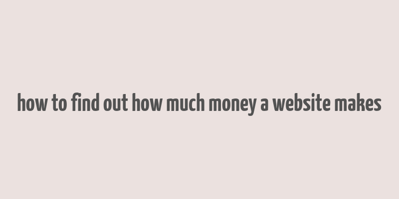 how to find out how much money a website makes