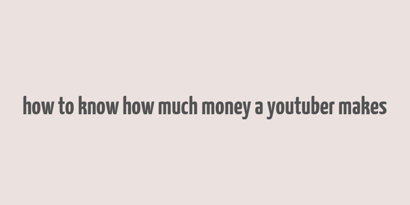 how to know how much money a youtuber makes