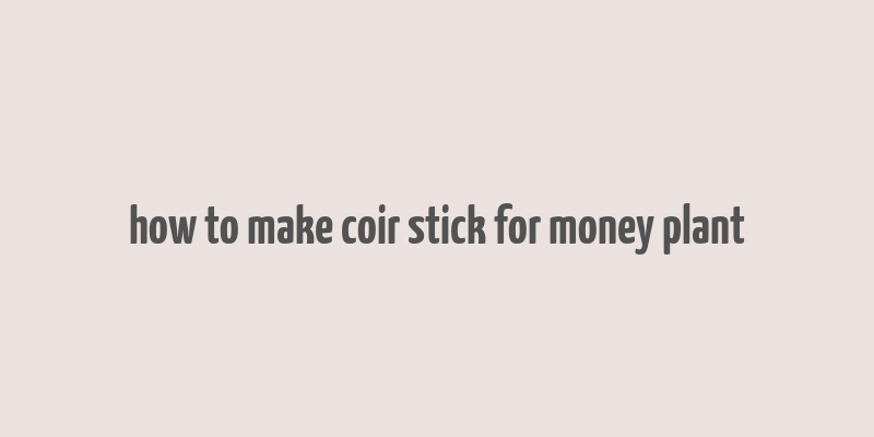 how to make coir stick for money plant