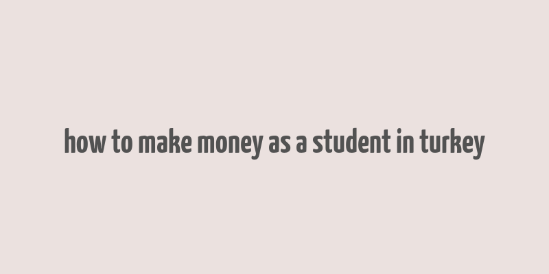 how to make money as a student in turkey