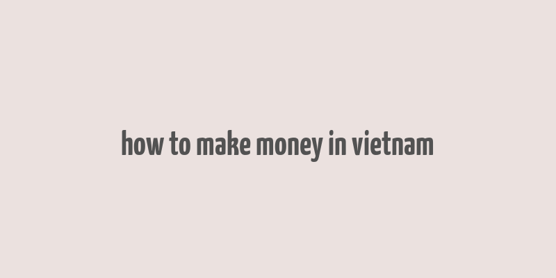 how to make money in vietnam