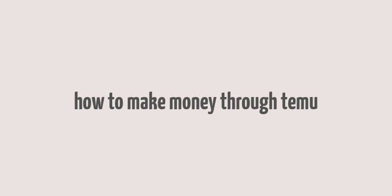 how to make money through temu