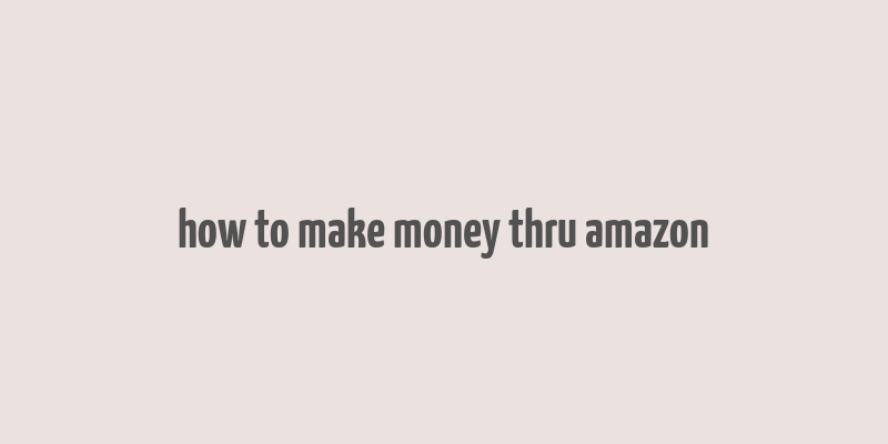 how to make money thru amazon