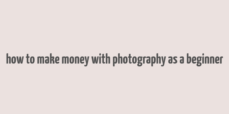 how to make money with photography as a beginner