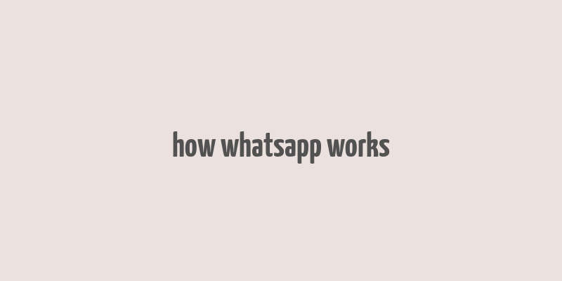 how whatsapp works