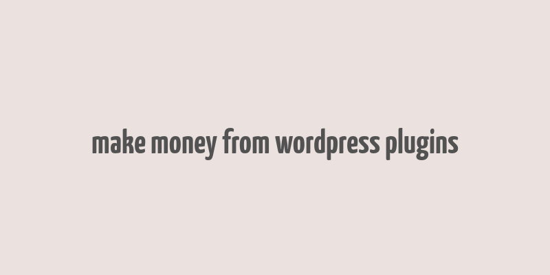 make money from wordpress plugins