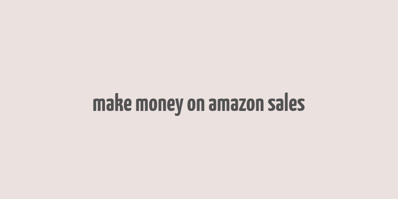 make money on amazon sales