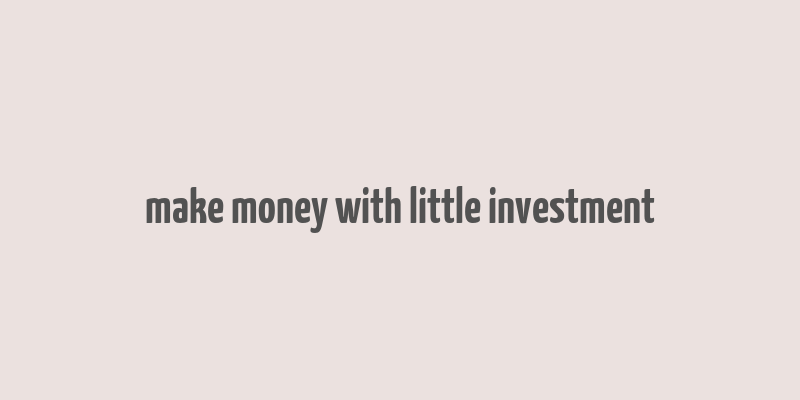 make money with little investment