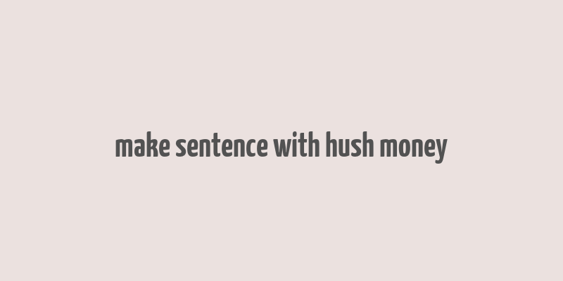 make sentence with hush money