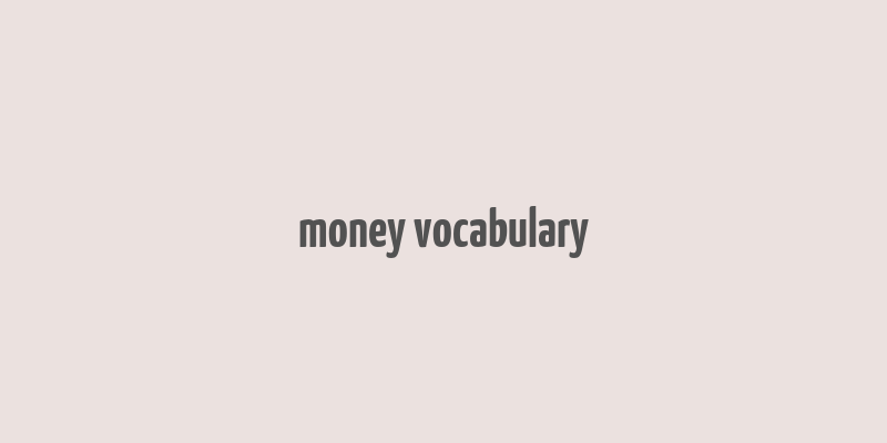 money vocabulary