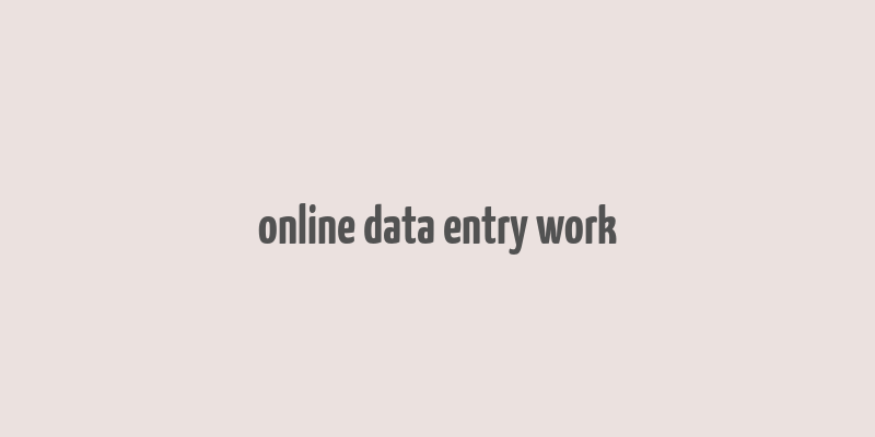 online data entry work