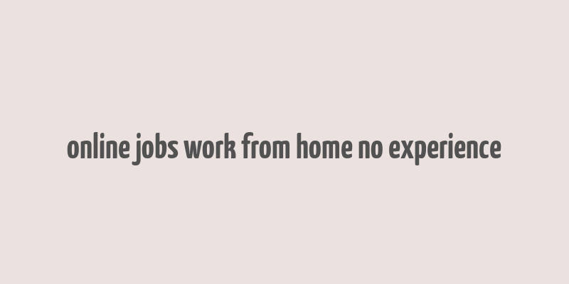 online jobs work from home no experience