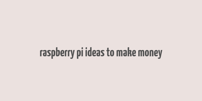 raspberry pi ideas to make money