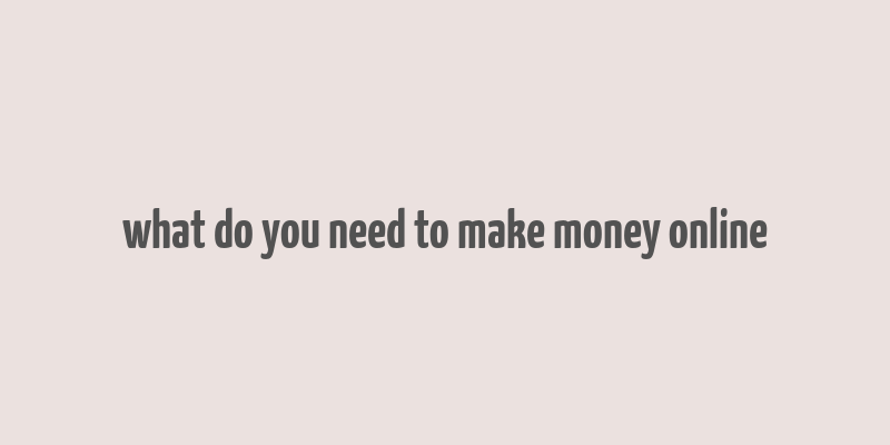 what do you need to make money online