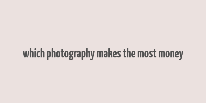 which photography makes the most money