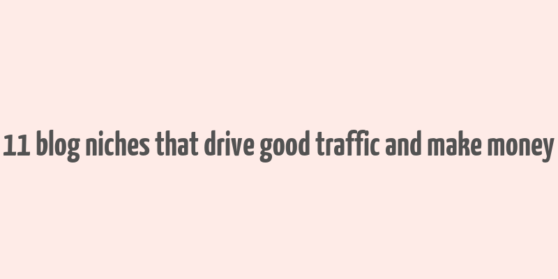 11 blog niches that drive good traffic and make money