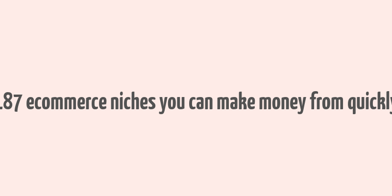 187 ecommerce niches you can make money from quickly