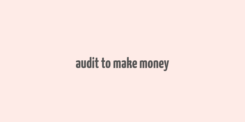 audit to make money