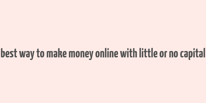 best way to make money online with little or no capital