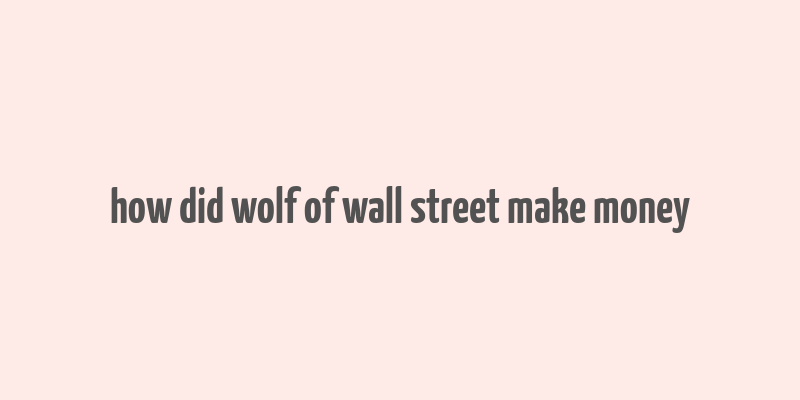 how did wolf of wall street make money