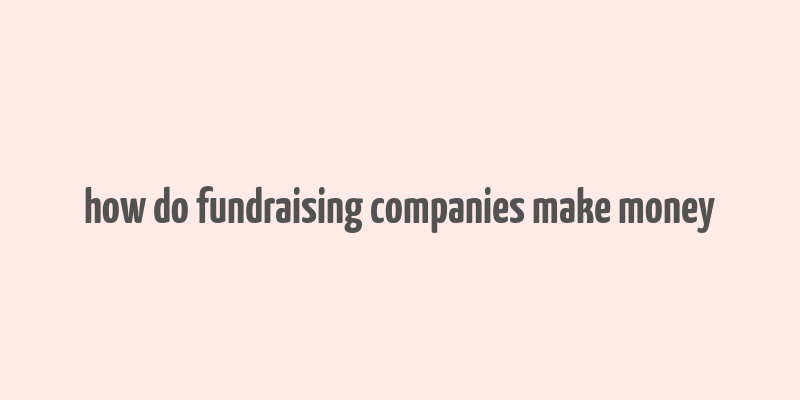 how do fundraising companies make money