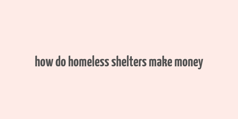 how do homeless shelters make money