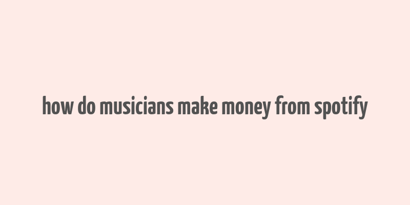 how do musicians make money from spotify