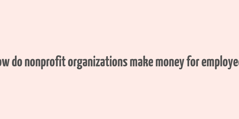 how do nonprofit organizations make money for employees