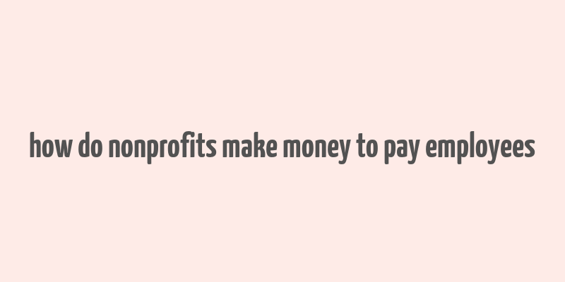 how do nonprofits make money to pay employees