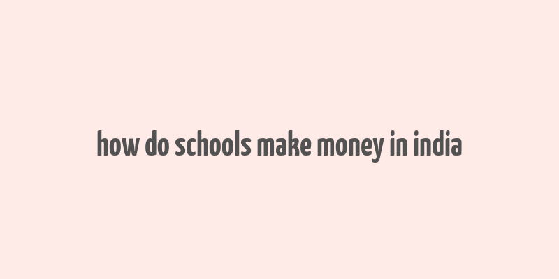 how do schools make money in india