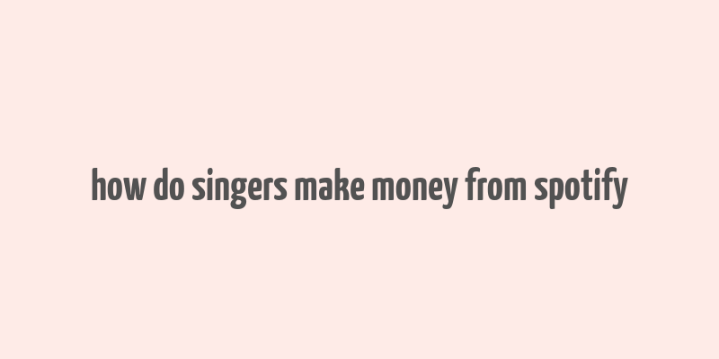 how do singers make money from spotify