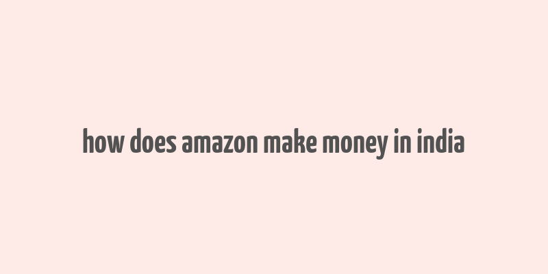 how does amazon make money in india