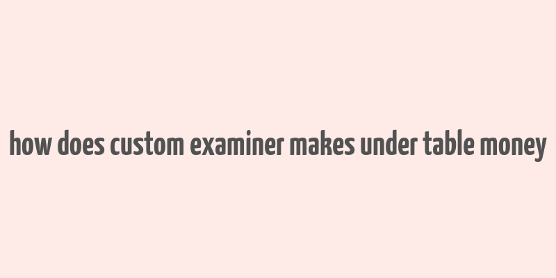 how does custom examiner makes under table money